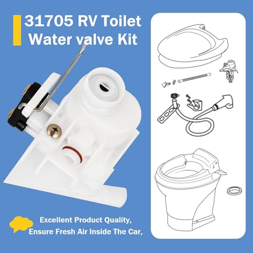 Image of 31705 31688 RV Toilet Water Valve Kit Freeze-resistant and Leak-resistant RV Toilet Parts for Thetford Aqua-Magic V High and Low Models RV Toilet Parts