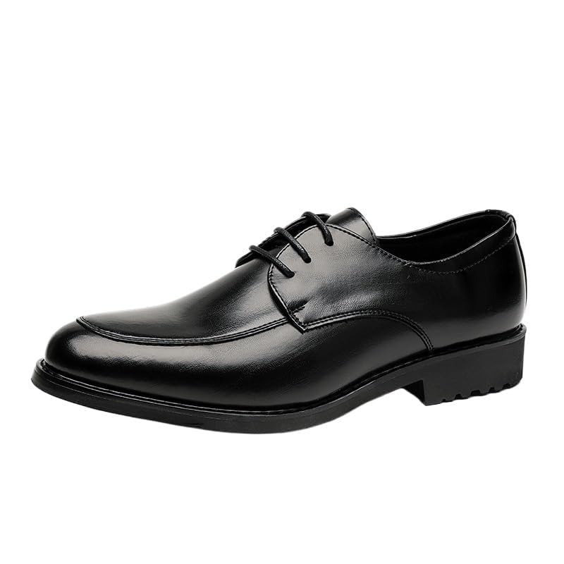 Men Oxford Leather Dress Shoes Classic Brogue Pointed Toe Lace Up Tuxedo Wedding Formal Business Comfortable