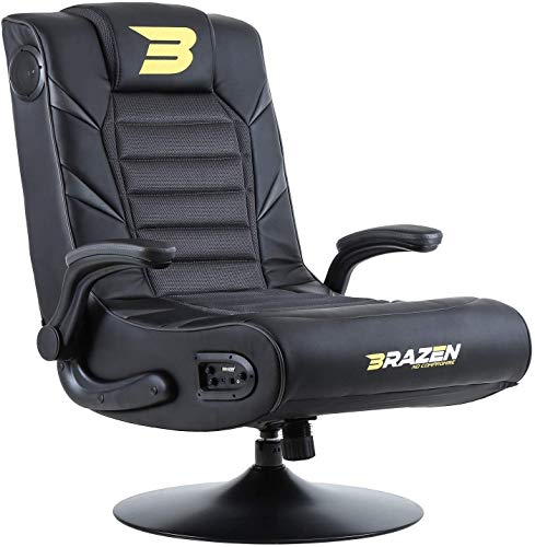 BraZen 18056 Panther Elite 2.1 Bluetooth Surround Sound Gaming Chair-Grey
