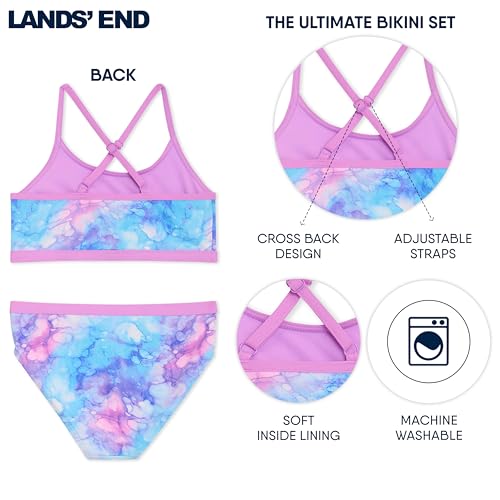 Image of Lands' End Girls' Swim UPF 50+ Adjustable Strap Bikini Set