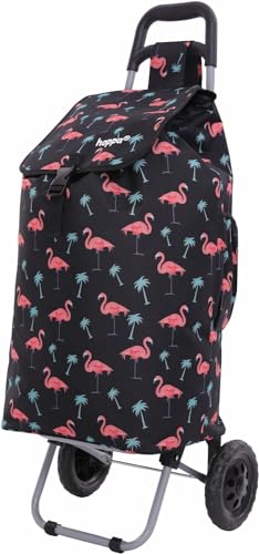 Hoppa 47L Chariot à roulettes léger à 2 Roues - Chariot de Courses Pliable et résistant - Poussette de marché imperméable de qualité supérieure - Sac de Chariot...