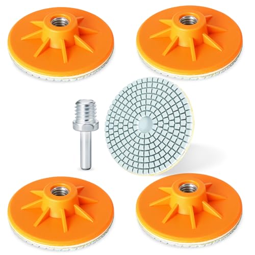 Amoladora angular con discos de pulido de diamante de 4 pulgadas grano 150 para mármol y granito