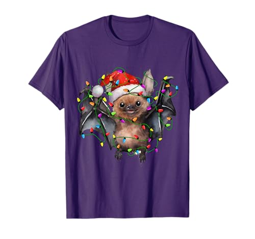 Bat Santa Christmas Tree Lighting Xmas Funny T-Shirt