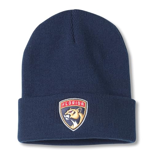 AMERICAN NEEDLE Florida Panthers Officially Licensed NHL National Hockey League Team Terrain Knit Beanie Cap, Navy (24010A-FLP-NAVY)