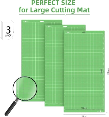Image of HTVRONT Standard Stickness Cutting Mat 12 inchx24 inch, 3 Pack, Quilting & Crafting | Compatible with Cricut Maker 4 /3 /Maker, Explore 5 /4 /3 /Air 2 /One Machine, Standard Adhesive Sticky Quilting Cutting Mats