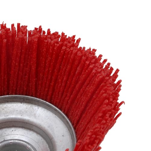 Image of 1Pcs Nylon Cup Brush 4 inch Nylon Filament Brush, Grit 80 Abrasive Filament Cup Brush for Removal Rust Corrosion Paint
