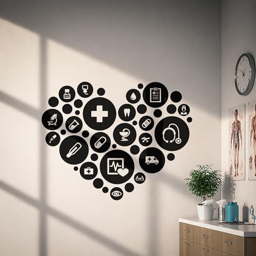 Vinyl Wall Decal Medical Office Health Clinic Hospital Pharmacy Stickers Mural Large Decor (g2983) (M 22.5 in X 29 in, Black)