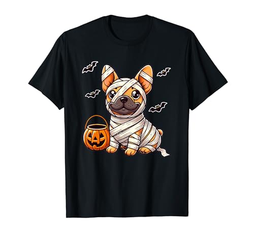 Bulldog francese Halloween Mummia Carino Bulldog Francese Bambini Maglietta
