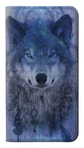 Housse cuir Samsung A57 etui loup dream catcher ideal pour regarder vos videos en voyage