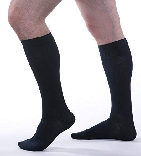Image of Allegro Men's 20-30 mmHg Essential 102 Ribbed Compression Support Socks, Comfortable Support Garments for Men
