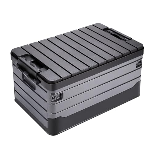 SUNFECILI Modern Black Camping Picnic Box, Collapsible Foldable Storage Box, Large Capacity, Rectangular, 18.9 x 11.81 x 9.45in, For Camping, Outdoor Activities