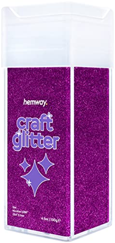 Hemway Glitter Shaker Fuchsia Pink 130g Microfine, Craft Glitter Shaker for Resin & Epoxy Crafts, Christmas Art Supplies