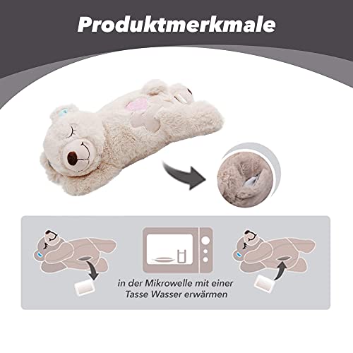 Pet Prime Kuscheltier für Hunde, Welpenspielzeug Hunde Herzschlag Plüschtier Welpe Verhaltenshilfe Plüschtier - Plüschbär