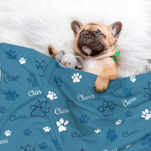 Naispanda Personalisierte Hundedecke Personalisierte Haustierdecke mit Namen, Personalisierte Geschenke für Welpen Hunde und Katzen individuelle Decke Geschenke für Haustierliebhaber