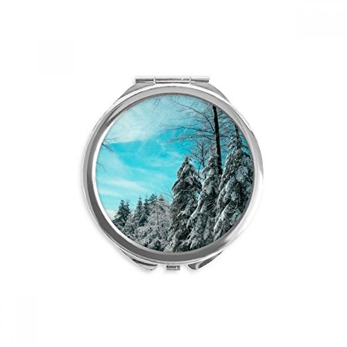 Miroir de poche bleu ciel avec nuages : votre accessoire de maquillage portable et compact