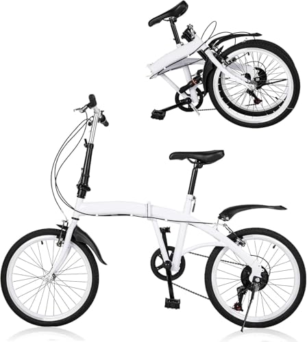 LINCYS Bicicleta Plegable Montaña 20 Pulgadas, Cuadro Acero Alto Carbón Suspensión Completa 6 Velocidades, Bici Plegable Portátil para Adultos, Ajustable Hombre/Mujer