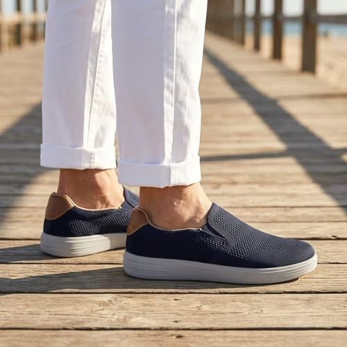 Image of Puxowe Men's Slip on Sneakers Lightweight Breathable Mesh Fashioin Loafers Casual Shoes