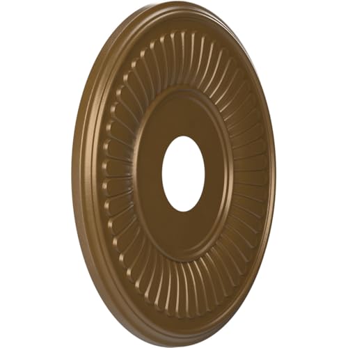 Image of Ekena Millwork CMP16BECCB Berkshire Thermoformed PVC Ceiling Medallion (Fits Canopies up to 7 inch), 16 inchOD x 3 1 /2 inchID x 1 inchP, Metallic Champagne Bronze