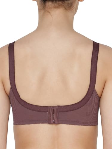 Image of Triumph International Doreen Bra For Women Non Wired Non Padded Wireless Bra Full Coverage Raschel Lace Lingerie Classic High Center Bridge Support Wide Straps Big Cup Bra for Larger Busts Pack Of 1