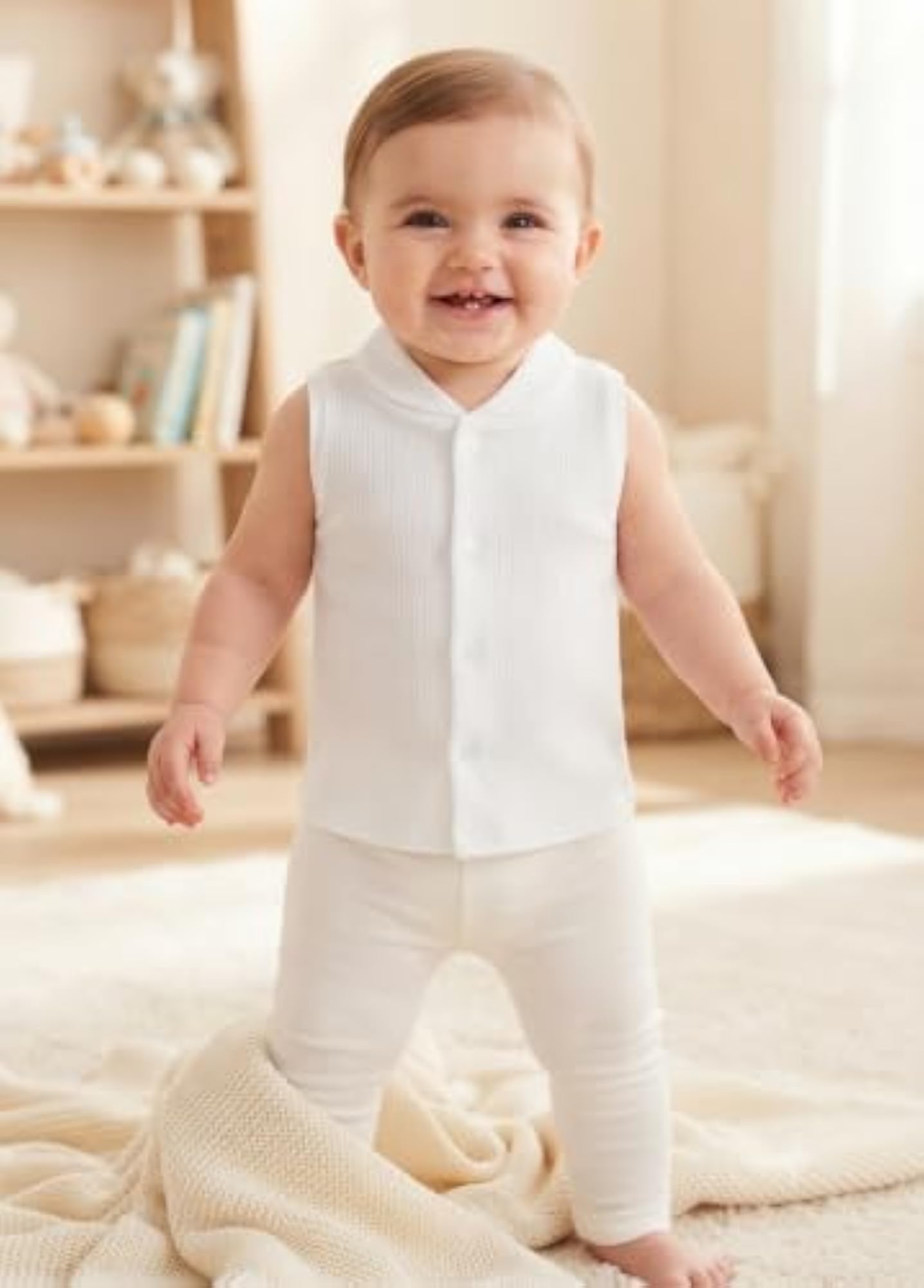 Pack of 2 Sleeveless Thermal Vests for Infants