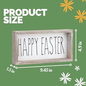 Easter tiered tray decor happy easter block sign embossed metal with wood frame shelf mantel home decor rustic farmhouse spring decoration  urban country home decor