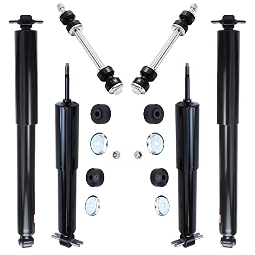 Image of Detroit Axle - Front 6pc Shock Absorbers Kit for 2003-2022 GMC Savana Chevrolet Express 2500 3500, 4 Front and Rear Shock Absorbers 2 Sway Bars Replacement