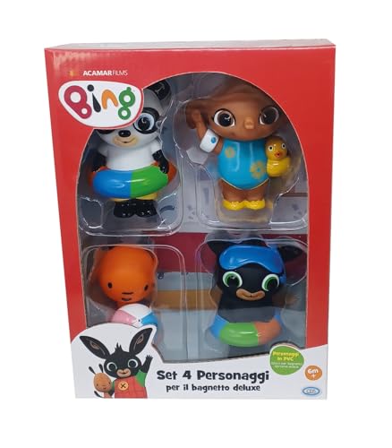 ODS - Bing - Set 4 Personaggi per Bagnetto Deluxe, Misura 10 cm, Materiale PVC, Età Consigliabile 6m+