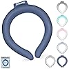 Neck Cooling Tube 70% Gel Increase Ice Ring Neck Cooler Wearable Body Cooling Products for Summer Outdoor Indoor Activities Relief for Hot Flashes(Navy,L)