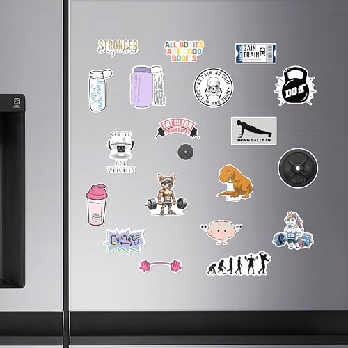 Image of WallDesign Workout Wonders Fridge Magnets - Energizing Fitness Designs, Durable Magnets, Perfect for Gym, Fridge, Whiteboard and Metal Almirah (Set of 20)