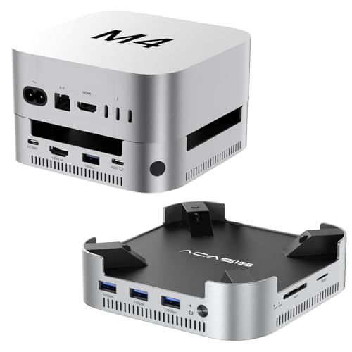 ACASIS Mac mini M4 Dock & Stand con involucro A doppio bay NVMe SSD, aluminium HDMI Hub for Mac mini...