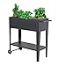 Spetebo Metalowa podwyższona grządka, przenośna, 75 x 35 x 80 cm – przenośna skrzynka na rośliny z półką i rolkami – jezdna grządka ogrodowa, grządka na zioła