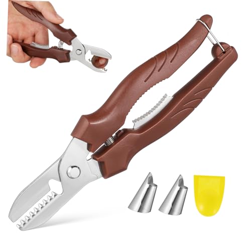 LOPUNER 板栗開口剪 栗皮むき器 ステンレス製 指保護カバー付き 多機能ナッツクラッカー 使いやすい 設計