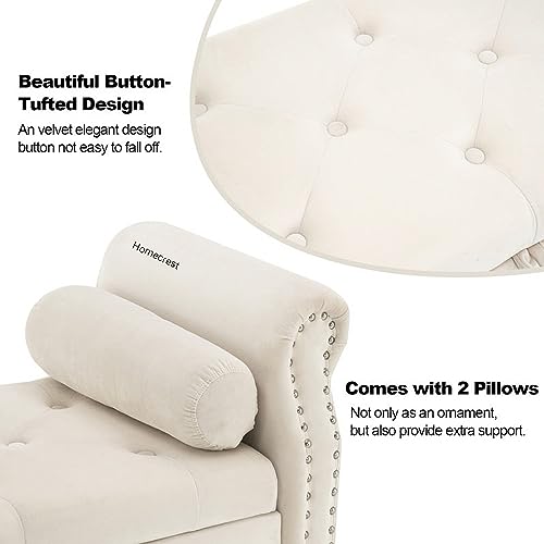 Image of Cleobury Storage Couch Bench Ottoman Bench 2 Seater Sofa Settee for livingroom badroom Office (Beige)