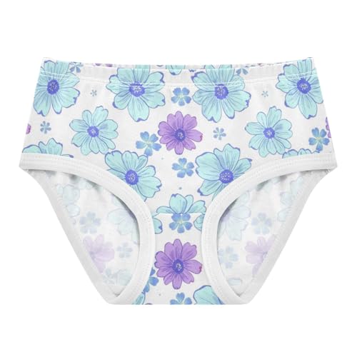Floral Light Blue Purple Flowers Girl Panties Cute Toddler Girls Underwear Cotton Animals Kids Undies Briefs 2t