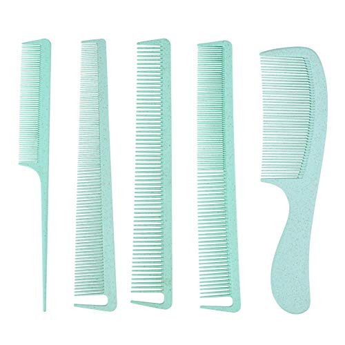 Comb Set of 5 Wheat Straw Hair Combs for Women and Men