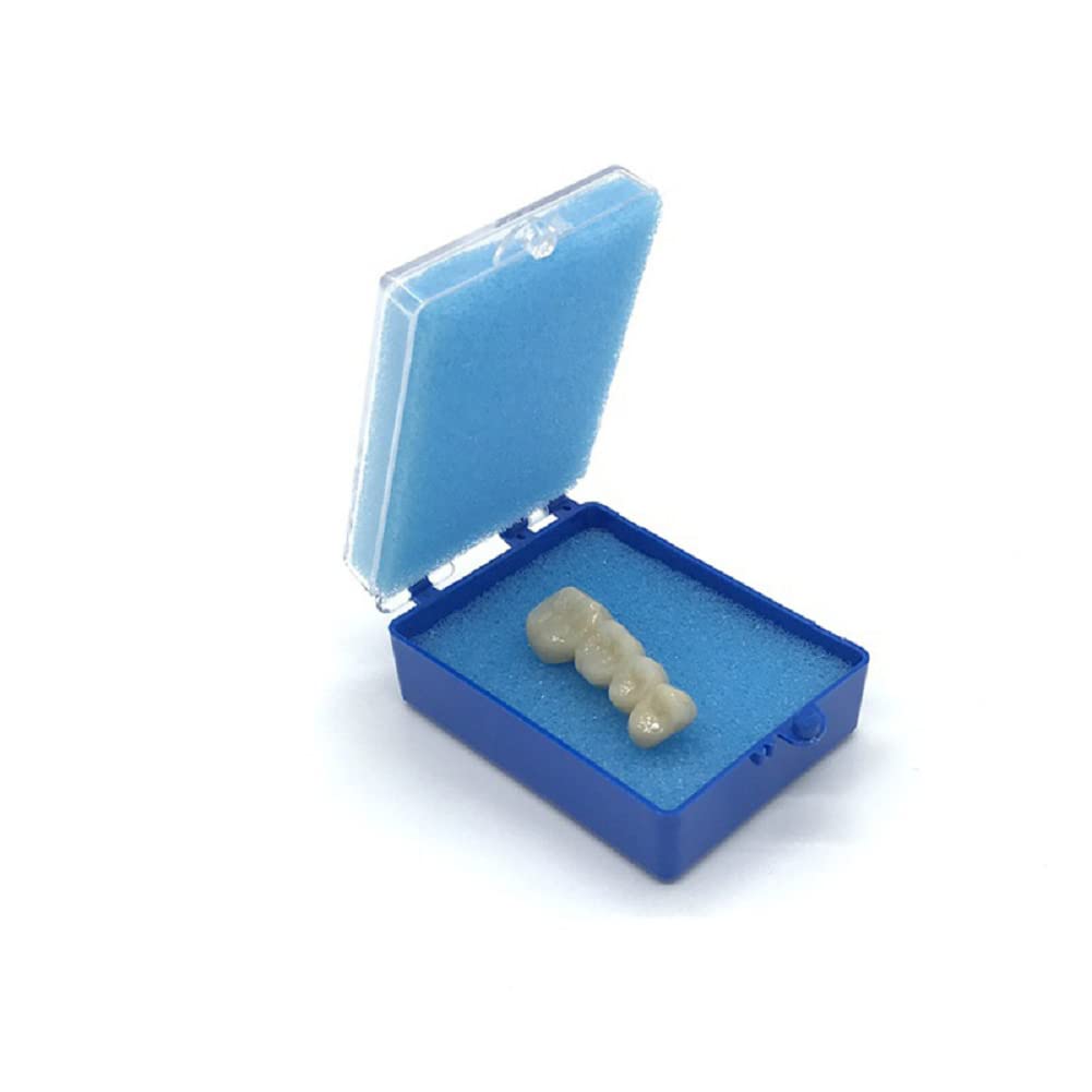100 scatole per corone dentali con impiallacciatura in schiuma, per laboratorio, clinica, organizer per perline, blu
