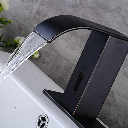 Robinet de lavabo sans contact infrarouge cascade noir pour évier - 5