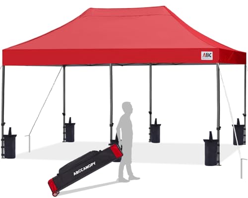 Image of ABCCANOPY Patio Pop Up Canopy Tent 10x20 Commercial-Series(Red)