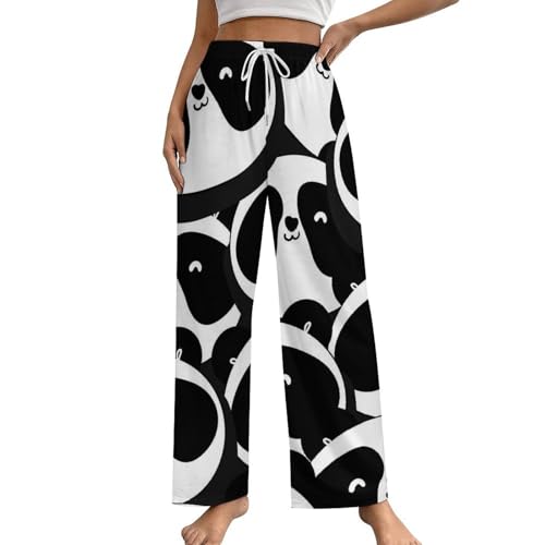 Pantalon de pyjama femme pandas mignons bas de nuit S avec poches