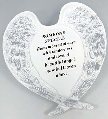 David Fischhoff White & Silver Angel Wings Someone Special Memorial Wings Remembrance Spike