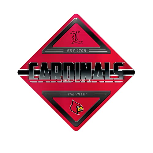 Rico Industries NCAA Louisville Cardinals Metal Sign 16.5'' x 16.5'' Home Décor - Bedroom - Office - Man Cave