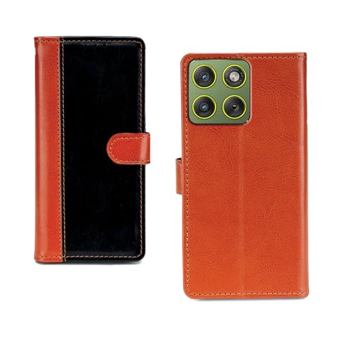 Image of amazon basics Moto Edge 70 5G Flip Cover | Card Pockets Wallet & Stand | Flip Cover for Moto Edge 70 5G (Beige and Black)