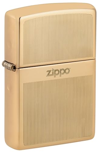 Encendedor Zippo diseño grabado latón pulido alto miniatura 1