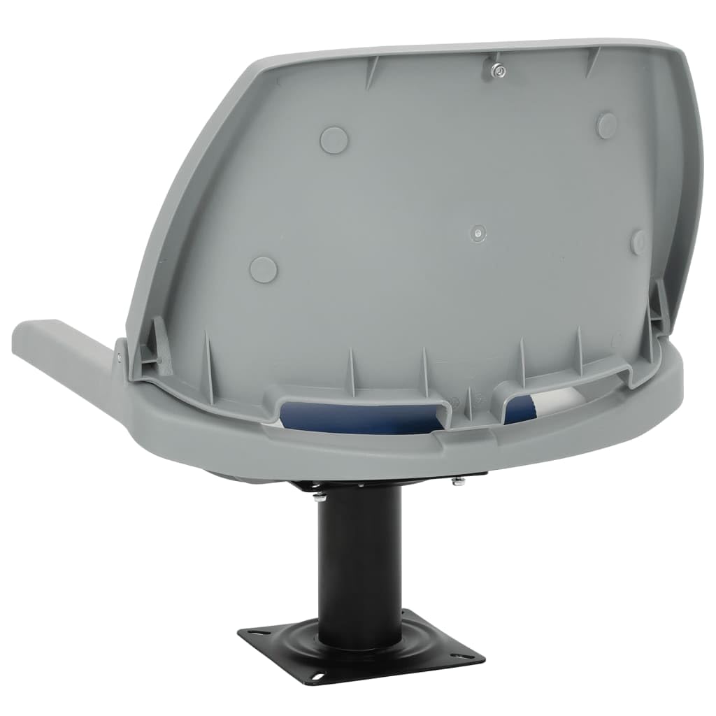 Set di 2 sedili per barca, pieghevoli, blu e bianco, 48 x 51 x 41 cm, con console in acciaio verniciato a polvere, portata 100 kg, per barche a vela, yacht, catamarano, accessori Jolle
