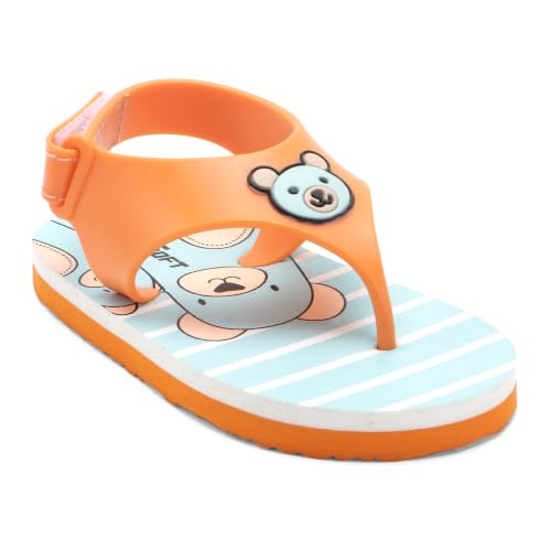 Image of Duosoft Kids Flip Flop Sandals with Bear Motif, Slippers for Baby Girl and Baby Boy, Indoor and Outdoor Slipper for Kids with Strap (K-402)