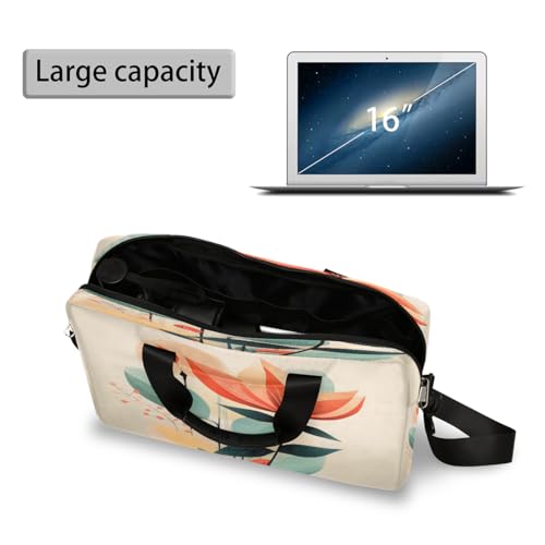 Maletín para laptop 15.6-16 pulg con diseño geométrico y correa miniatura 5