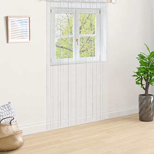 Youyijia Bead String Curtains - Hanging Beaded Curtain, 100 x 200cm Door Fly Screen, Bedroom Window Room Divider, Wedding Decoration, White - Image 7