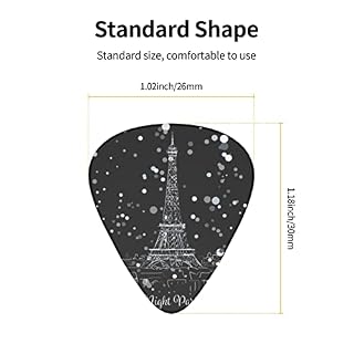 Plectres de guitare Paris Tour Eiffel 12 médiators tendance durables dans une boîte pour ukulélé guitare électrique basse - Les Beatles, Paul McCartney, John Lennon, RIngo Starr, George Harrison Plectres de guitare Paris Tour Eiffel 12 médiators tendance durables dans une boîte pour ukulélé guitare électrique basse – Image 4