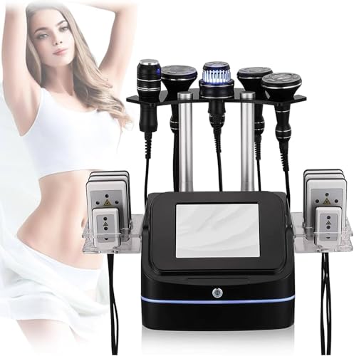 SSQUZA Máquina Profesional De Cavitación 40K Dispositivo 7 En 1 para Modelar El Cuerpo Equipo De Reducción por Vacío Multipolar RF para Lifting De La Piel para Brazos,Cintura,Muslos Y Caderas