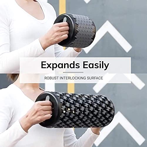Image of Acies Ideal Collapsible Foam Roller for Travel & Exercise - Deep Tissue Foam Roller for Muscles and Back, Compact Stretching Roller Tube for Muscles & Tension Relief (Black)